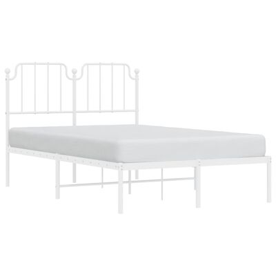 vidaXL Bedframe met hoofdbord metaal wit 120x190 cm