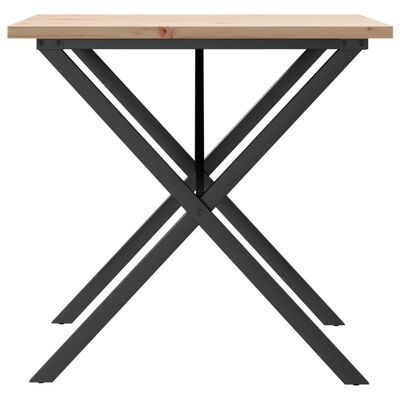 vidaXL Eettafel X-frame 90x90x75,5 cm massief grenenhout en gietijzer