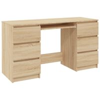 vidaXL Schrijftafel 140x50x77 cm bewerkt hout sonoma eikenkleurig