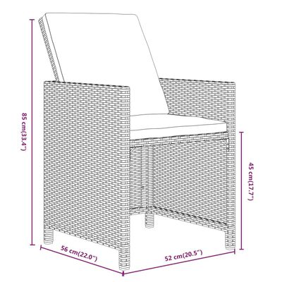 vidaXL 15-delige Tuinset met kussens poly rattan zwart