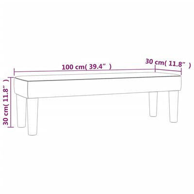 vidaXL Bankje 100x30x30 cm stof donkerbruin