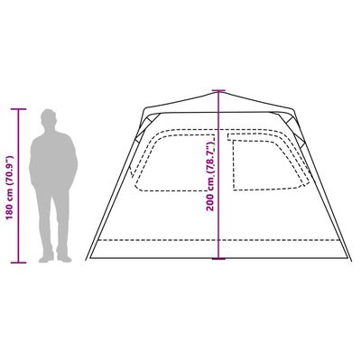 vidaXL Koepeltent 6-persoons snelontgrendeling groen