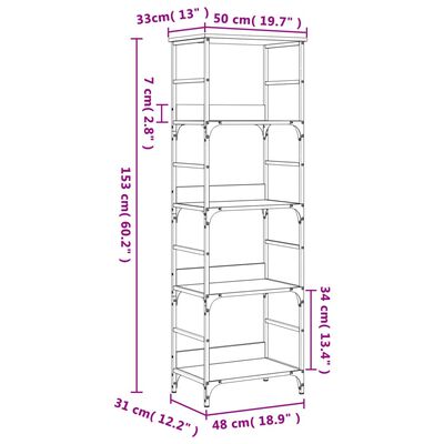 vidaXL Boekenkast 50x33x153 cm bewerkt hout zwart