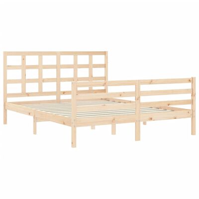 vidaXL Bedframe met hoofdbord massief hout