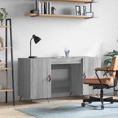 vidaXL Bureau 140x50x75 cm bewerkt hout grijs sonoma eikenkleurig