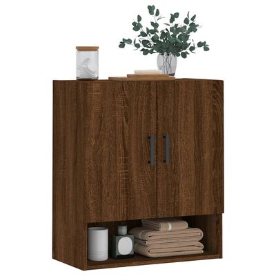 vidaXL Wandkast 60x31x70 cm bewerkt hout bruin eikenkleur