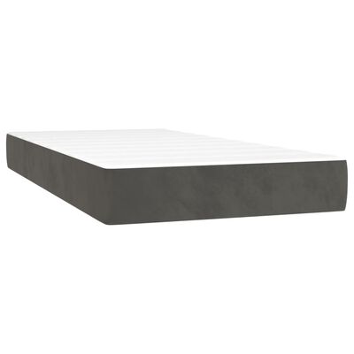 vidaXL Boxspring met matras en LED fluweel donkergrijs 100x200 cm