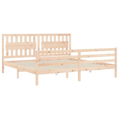 vidaXL Bedframe met hoofdbord massief hout 200x200 cm