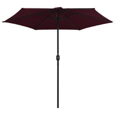 vidaXL Parasol met aluminium paal 270x246 cm bordeauxrood