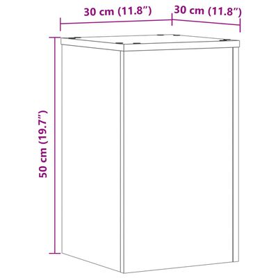 vidaXL Plantenstandaards 2 st 30x30x50 cm bewerkt hout bruin eiken