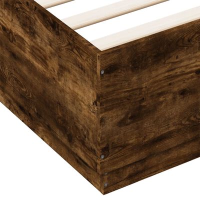 vidaXL Bedframe bewerkt hout gerookt eikenkleurig 120x200 cm