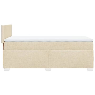 vidaXL Boxspring met matras stof crèmekleurig 100x200 cm