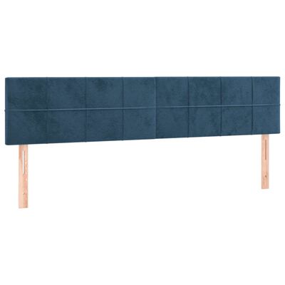 vidaXL Hoofdbord LED 200x5x78/88 cm fluweel donkerblauw