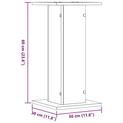 vidaXL Plantenstandaards 2 st 30x30x60 cm bewerkt hout grijs sonoma