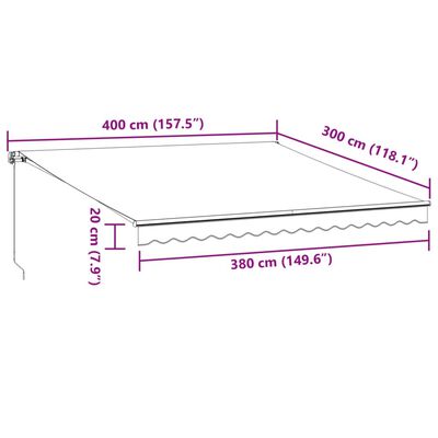 vidaXL Luifel automatisch uittrekbaar 400x300 cm bruin