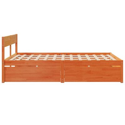 vidaXL Bedframe zonder matras massief grenenhout wasbruin 160x200 cm