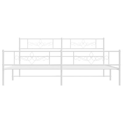 vidaXL Bedframe met hoofd- en voeteneinde metaal wit 180x200 cm