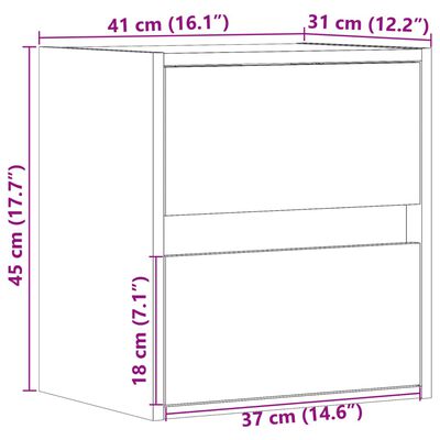 vidaXL Tv-wandmeubel met LED-verlichting 41x31x45 cm grijs sonoma