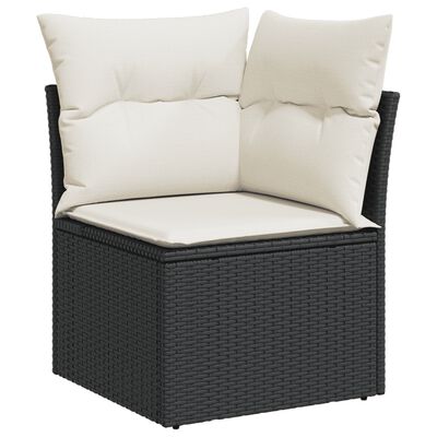 vidaXL 13-delige Loungeset met kussens poly rattan zwart