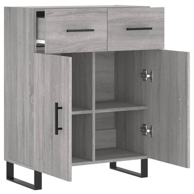 vidaXL Dressoir 69,5x34x90 cm bewerkt hout grijs sonoma eikenkleurig