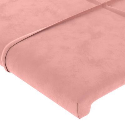 vidaXL Bedframe met hoofdeinde fluweel roze 120x200 cm