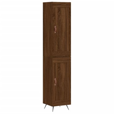 vidaXL Hoge kast 34,5x34x180 cm bewerkt hout bruin eikenkleur