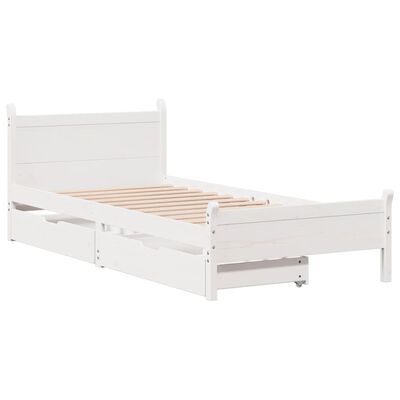 vidaXL Bedframe zonder matras massief grenenhout wit 90x200 cm