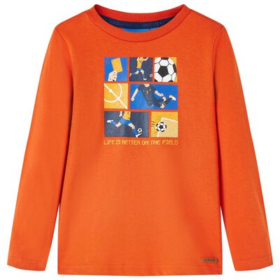 Kindershirt met lange mouwen 140 oranje