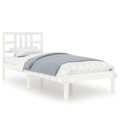 vidaXL Bedframe massief hout wit 100x200 cm