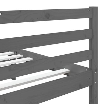 vidaXL Bedframe massief hout grijs 135x190 cm