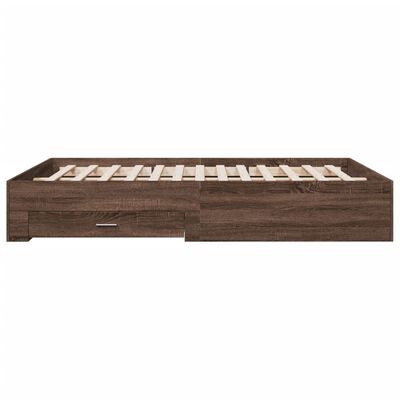 vidaXL Bedframe met lades bewerkt hout bruin eikenkleur 160x200 cm