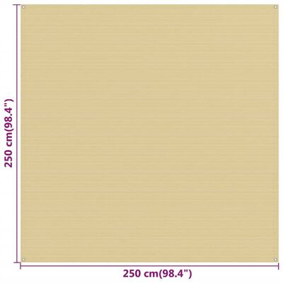 vidaXL Tenttapijt 250x250 cm HDPE beige