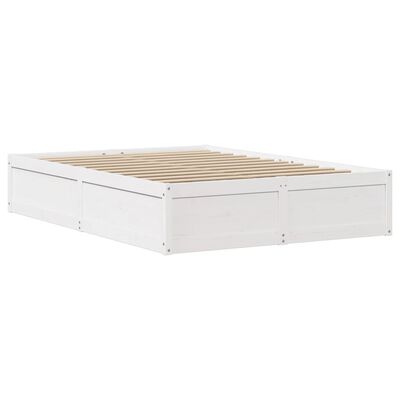 vidaXL Bedframe zonder matras massief grenenhout wit 150x200 cm