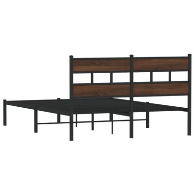 vidaXL Bedframe met hoofdbord zonder matras bruin eiken 140x190 cm