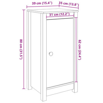 vidaXL Dressoirs 2 st 39x35x80 cm massief grenenhout zwart