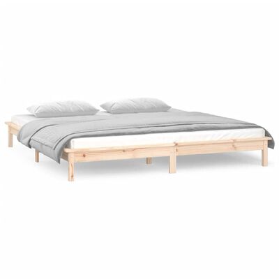 vidaXL Bedframe LED massief hout 120x200 cm