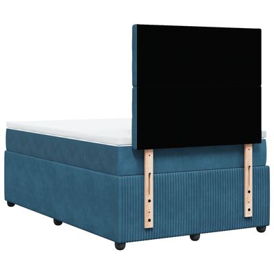 vidaXL Boxspring met matras fluweel blauw 120x190 cm