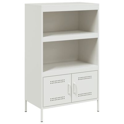 vidaXL Hoge kast 68x39x113 cm staal wit