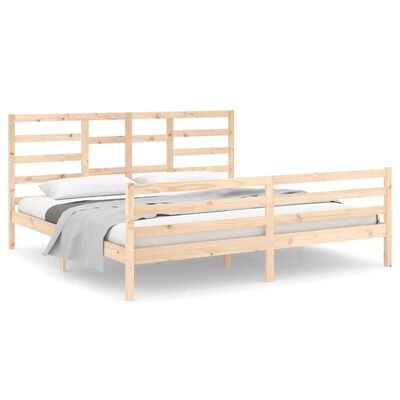 vidaXL Bedframe zonder matras massief hout 200x200 cm