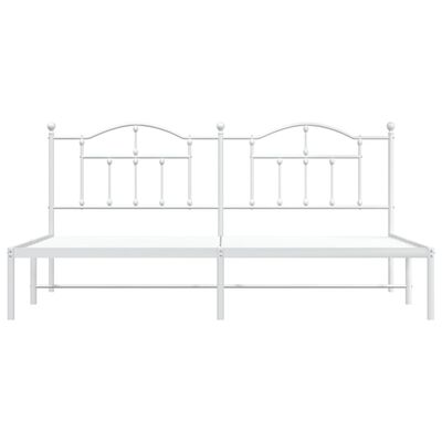 vidaXL Bedframe met hoofdbord metaal wit 193x203 cm