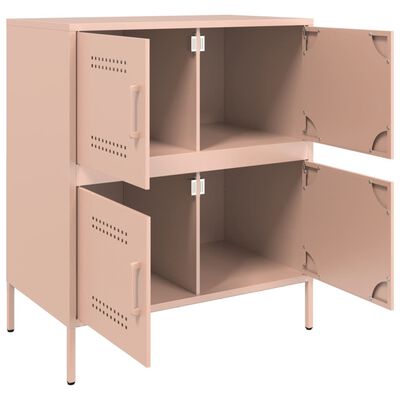 vidaXL Dressoir 68x39x79 cm staal roze