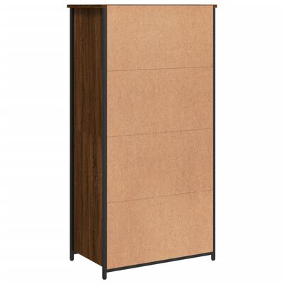 vidaXL Hoge kast 62x36x121,5 cm bewerkt hout bruin eikenkleur