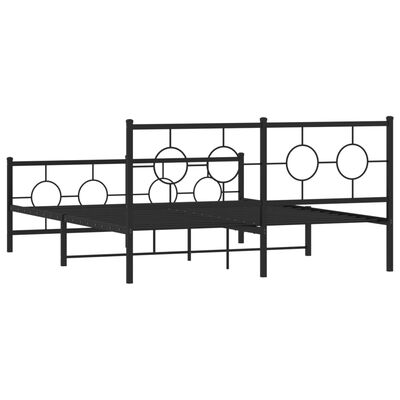 vidaXL Bedframe met hoofd- en voeteneinde metaal zwart 150x200 cm