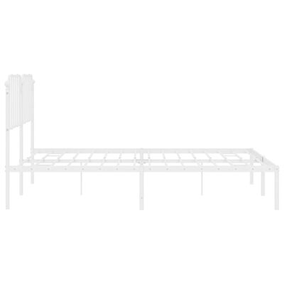 vidaXL Bedframe met hoofdbord metaal wit 180x200 cm