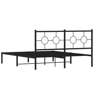 vidaXL Bedframe met hoofdbord metaal zwart 160x200 cm