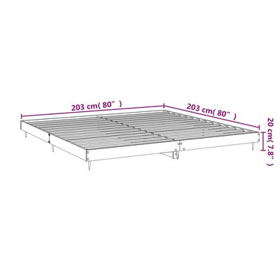 vidaXL Bedframe bewerkt hout sonoma eikenkleurig 200x200 cm