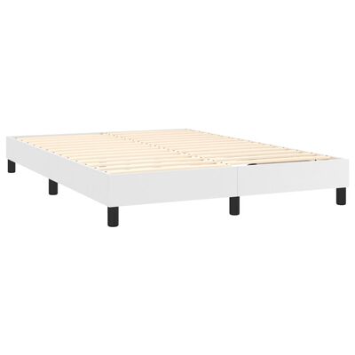 vidaXL Boxspring met matras kunstleer wit 140x200 cm