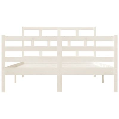 vidaXL Bedframe massief hout wit 135x190 cm