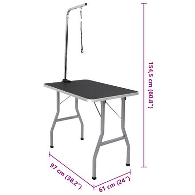 vidaXL Trimtafel voor huisdieren met 1 aanlijnoptie