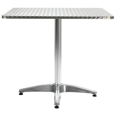 vidaXL Tuintafel 80x80x70 cm aluminium zilverkleurig